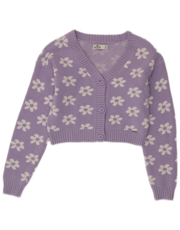 Pulover cardigan pentru femei HOLLISTER UK 10 mic, violet, floral, bumbac