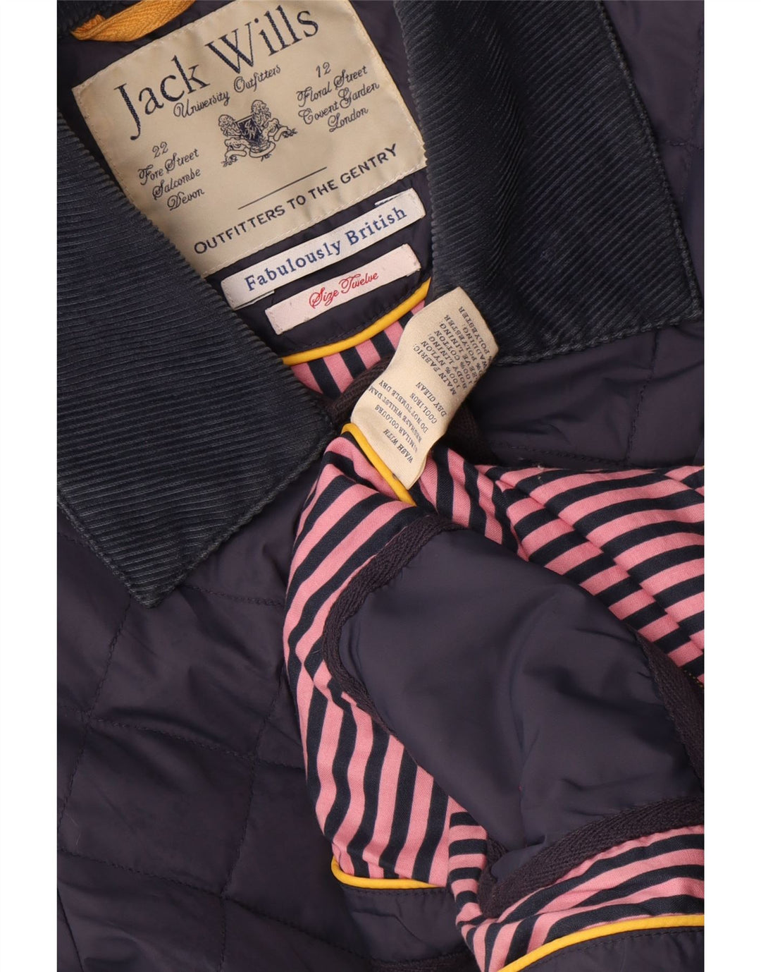 Jack Wills Jachetă matlasată pentru femei UK 12 Medium Navy Blue Marine