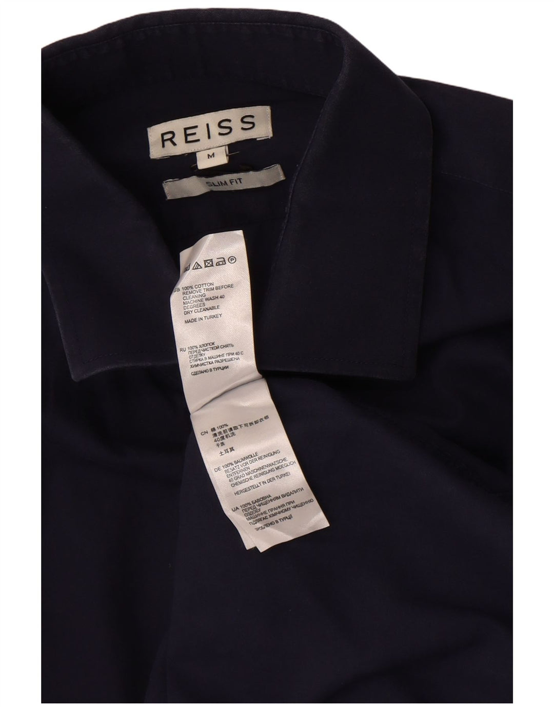 Cămașă pentru bărbați Reiss Slim Fit Bumbac mediu albastru bleumarin