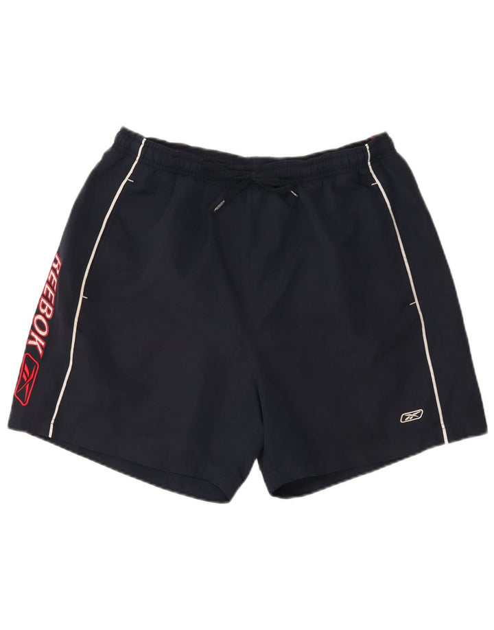 Pantaloni scurți sport grafic Reebok pentru bărbați, mari, albastru, poliester