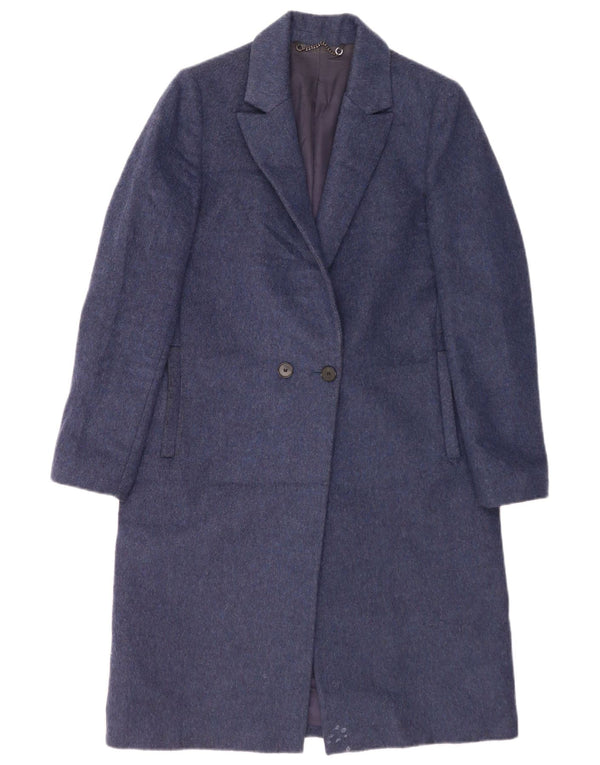 Jigsaw Womens Double Breasted Wool UK 10 Small Blue Marine Wool