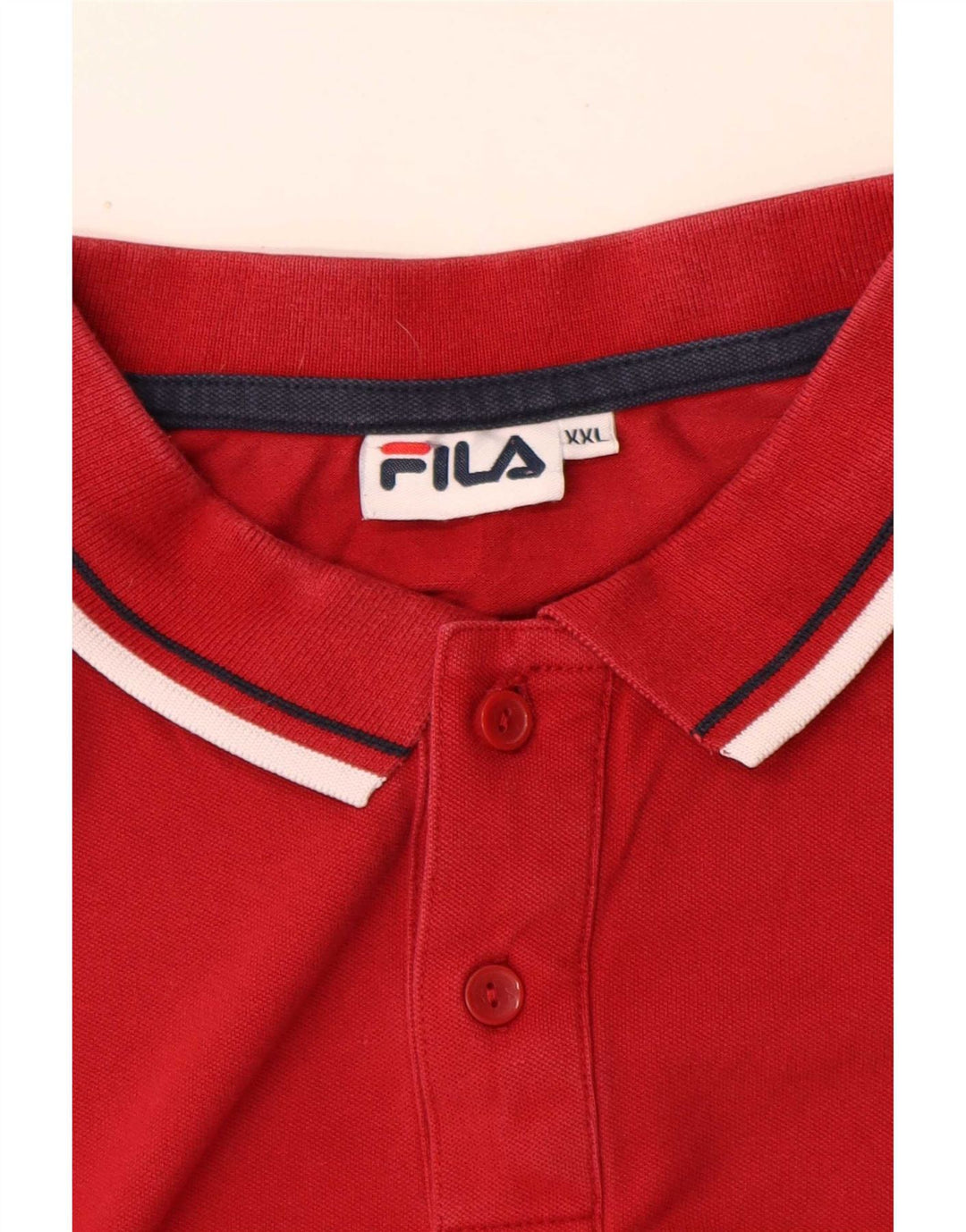 Tricou polo cu mânecă lungă pentru bărbați Fila 2XL cu dungi roșii