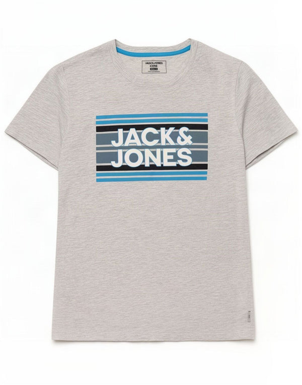 Tricou grafic Jack & Jones Slim Fit pentru bărbați Top mare din bumbac cu pete gri