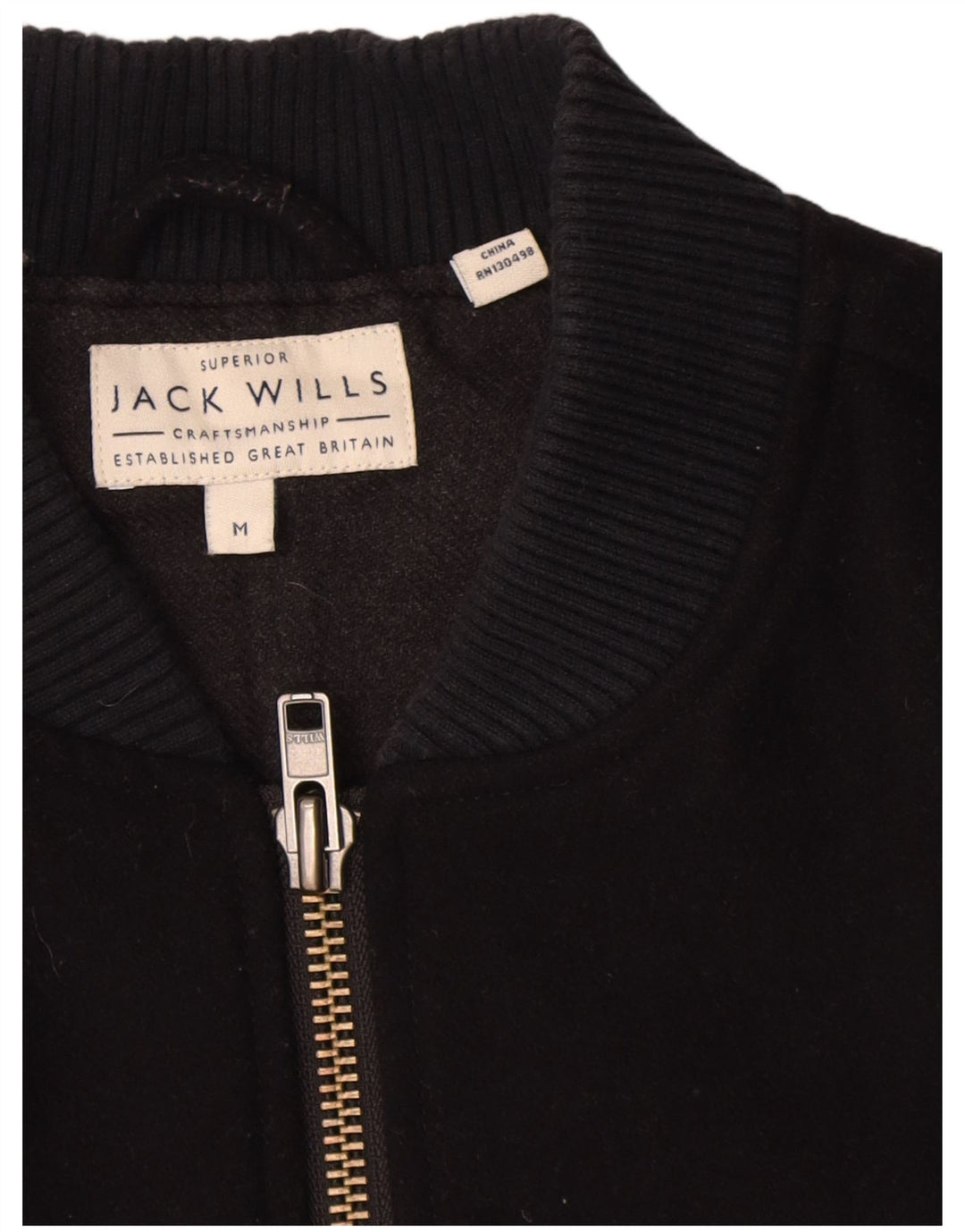 Jack Wills Bomber Jacket pentru bărbați UK 38 Medium Bleumarin Lână