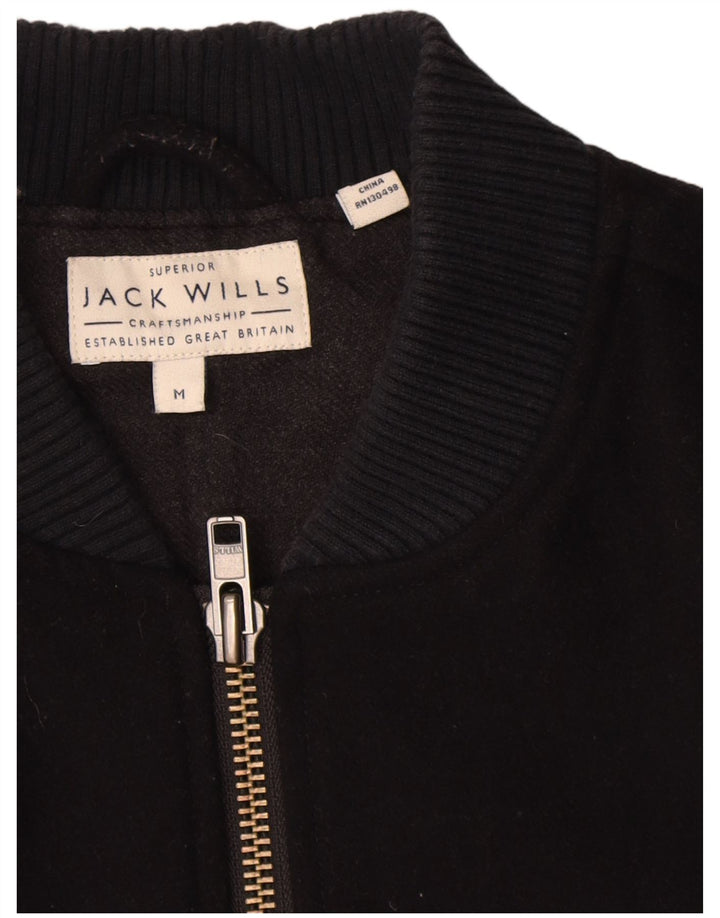 Jack Wills Bomber Jacket pentru bărbați UK 38 Medium Bleumarin Lână