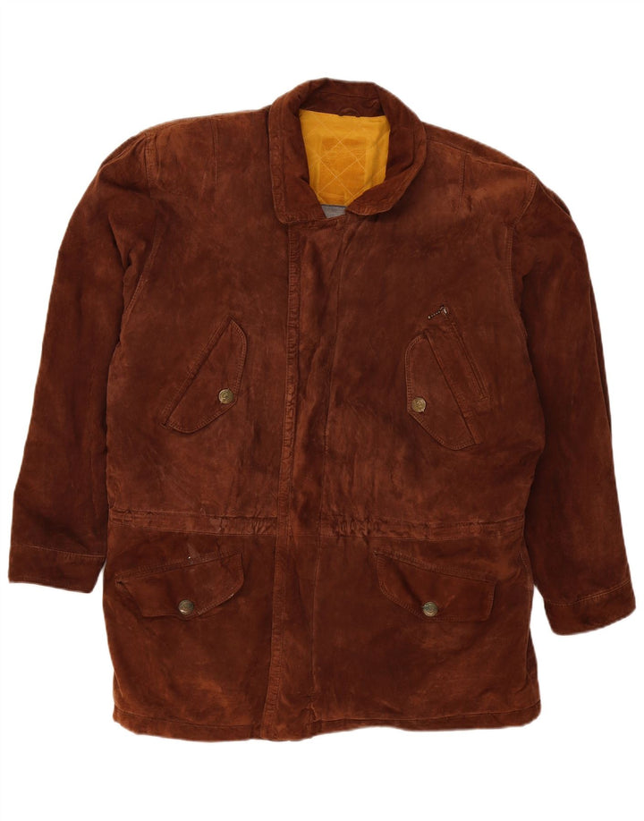 Jachetă vintage pentru bărbați din piele intoarsa UK 42 XL maro