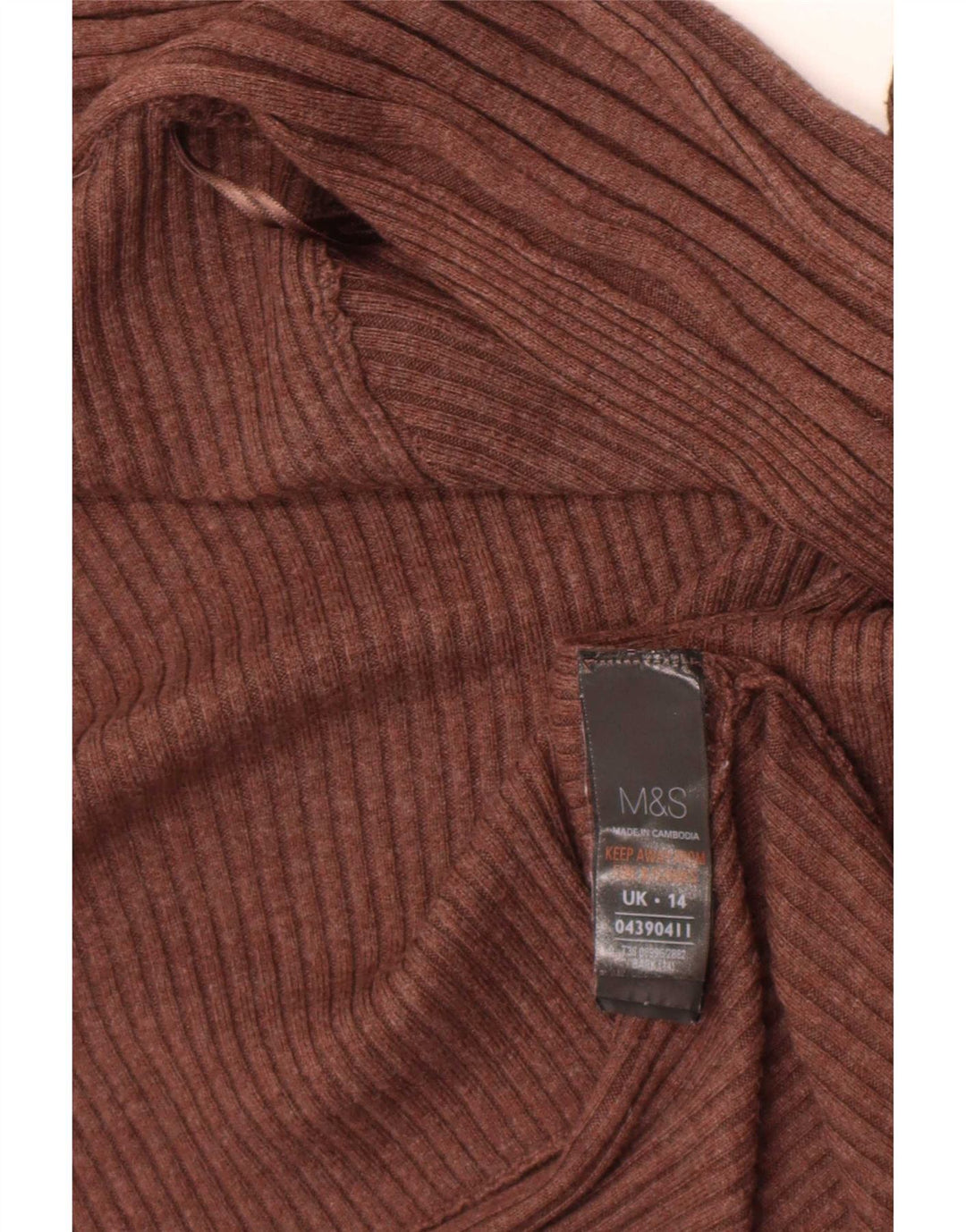 Pulover cardigan deschis asimetric pentru femei Marks & Spencer UK 14 maro mediu