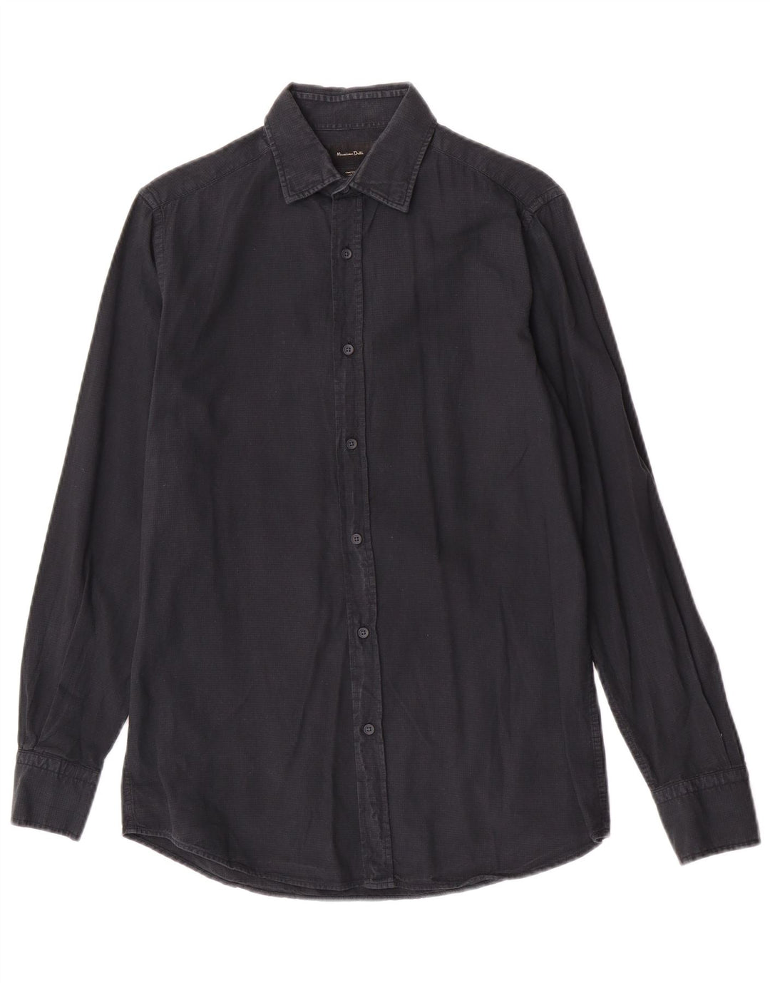 Cămașă Massimo Dutti Bărbați Mic Bumbac Bleumarin