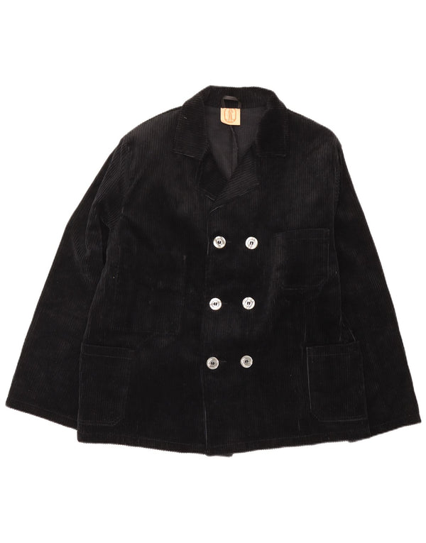 Jachetă vintage pentru bărbați, la două piept, din velur, EU 52 XL Bleumarin