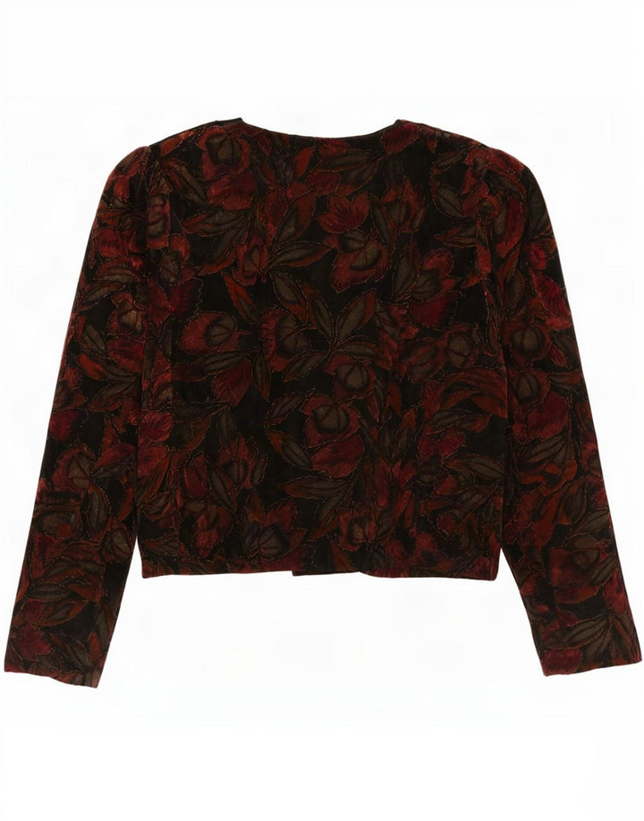 Blazer Vintage pentru femei din catifea IT 44 Medium Multicolor Floral