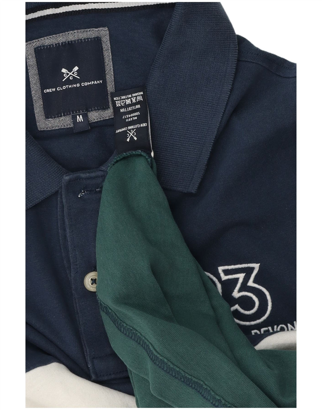 Crew Clothing Tricou polo pentru bărbați, albastru mediu, bumbac color bloc