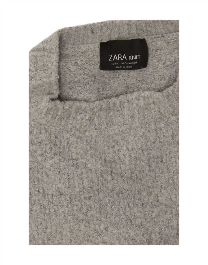 Pulover supradimensionat pentru femei Zara, cu gâtul turn, UK 10, gri mic