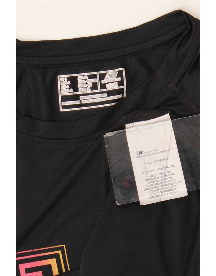 Tricou grafic pentru bărbați New Balance Top mare poliester negru