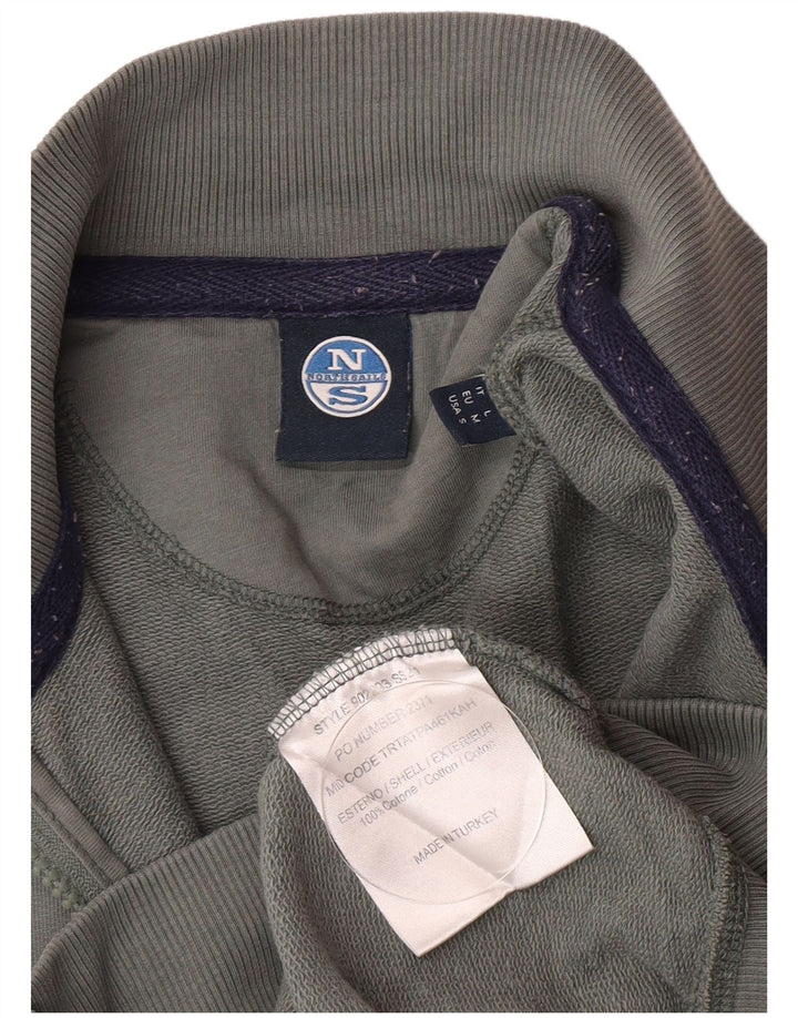 Jachetă de trening cu grafică North Sails pentru bărbați, bumbac verde mediu