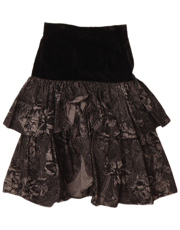 Fustă Vintage pentru femei IT 44 Medium W29 Bumbac Paisley Negru