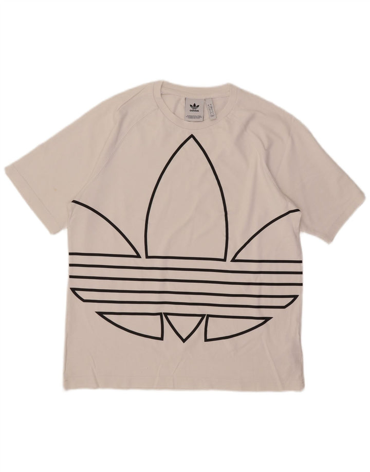 Tricou grafic pentru bărbați Adidas Top mic, alb, bumbac