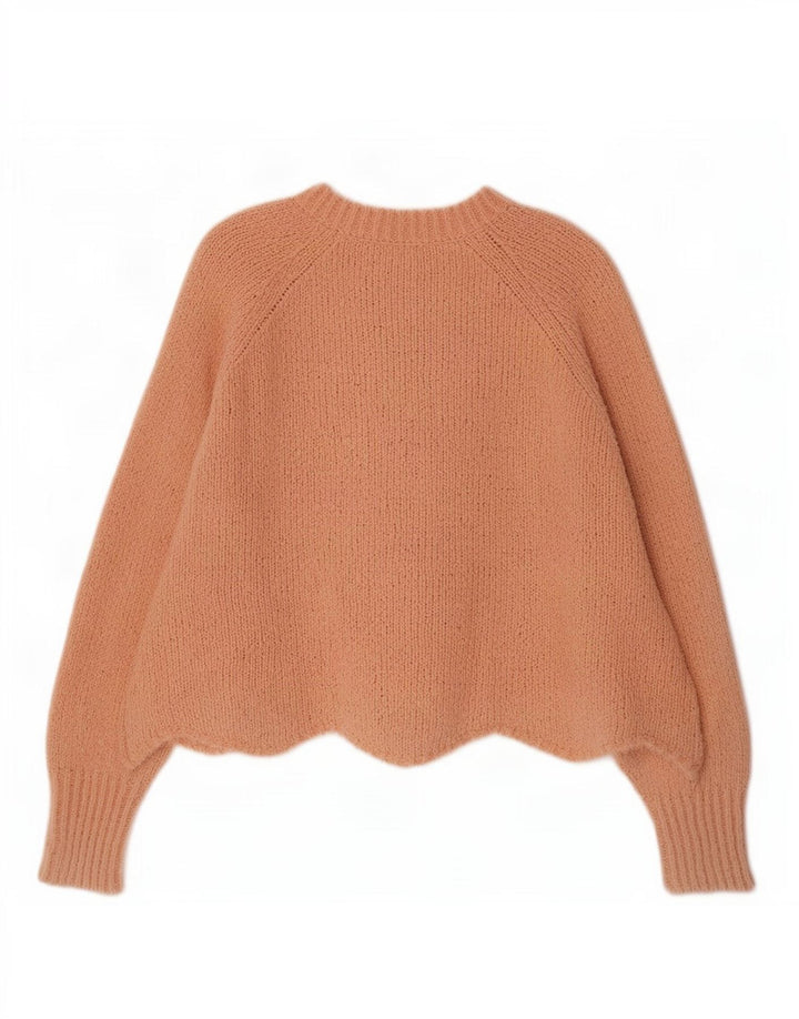 Pulover oversize pentru femei Zara, cu gât de barcă, roz mediu UK 14