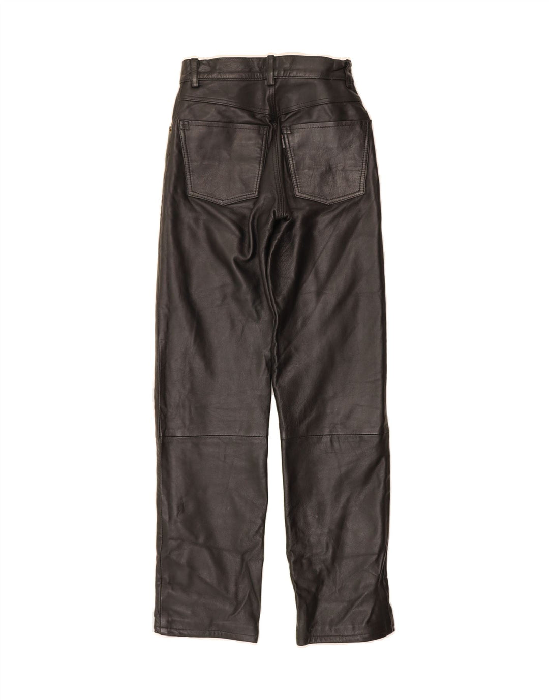 ENJOY Womens Straight Leather Trousers W26 L31 Black Leather Vintage ENJOY and Second-Hand ENJOY from Messina Hembry 