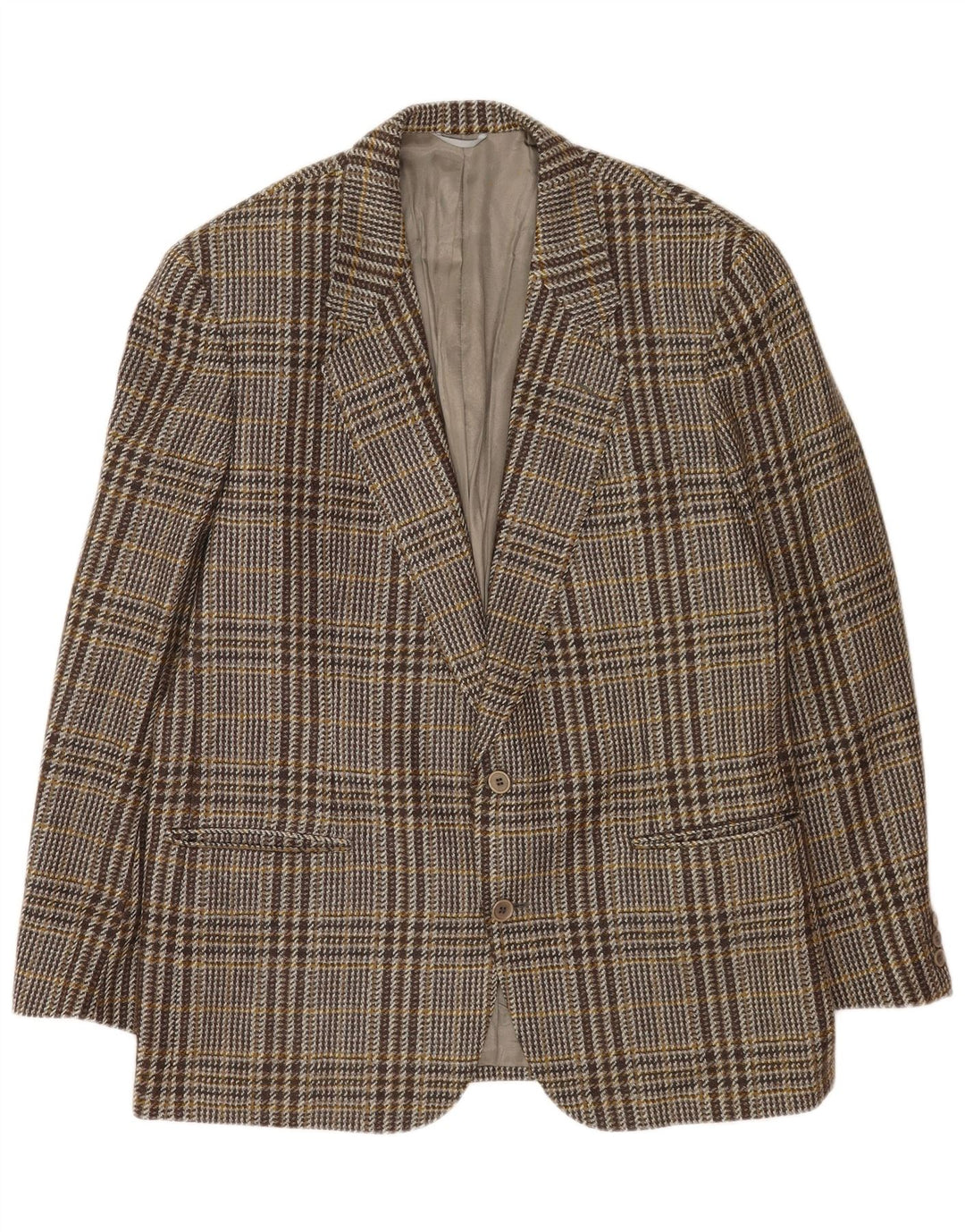 Jachetă Yves Saint Laurent pentru bărbați cu 2 nasturi IT 54 2XL Lână cu carouri gri