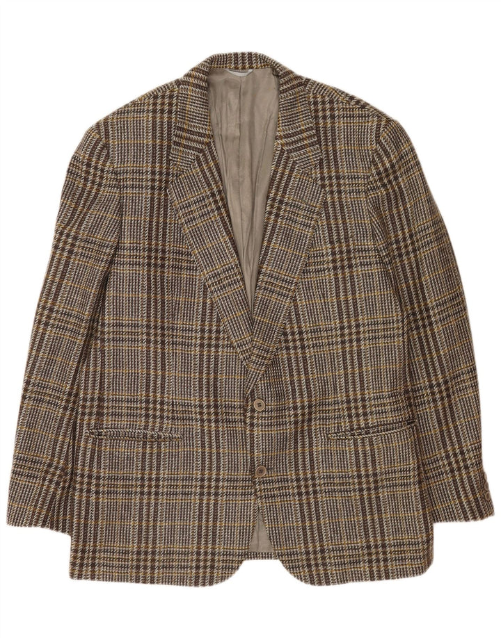 Jachetă Yves Saint Laurent pentru bărbați cu 2 nasturi IT 54 2XL Lână cu carouri gri
