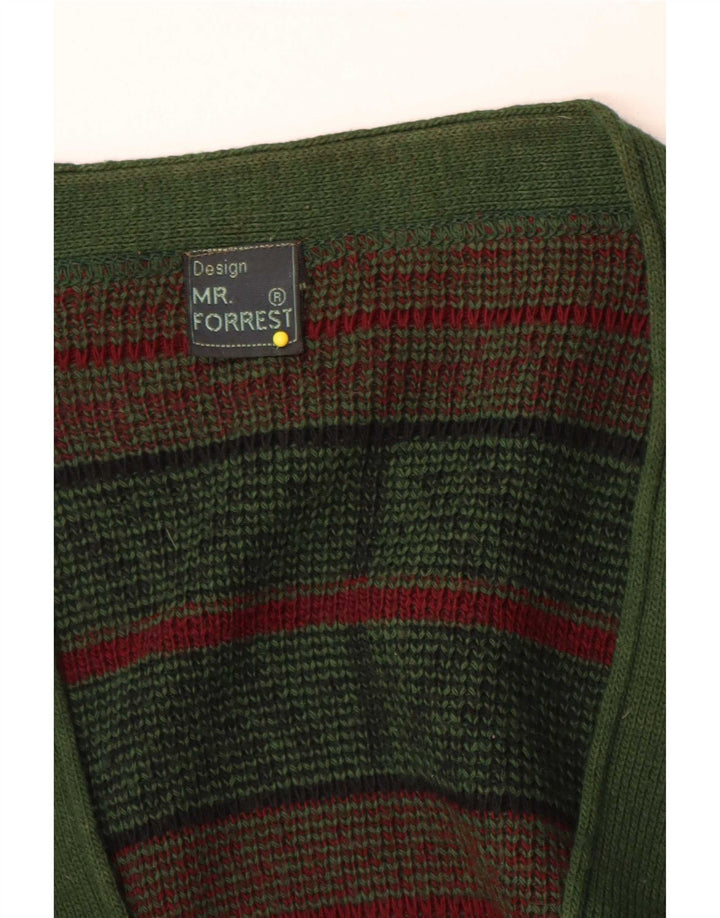 Pulover cardigan pentru bărbați Mr. Forrest XL verde geometric