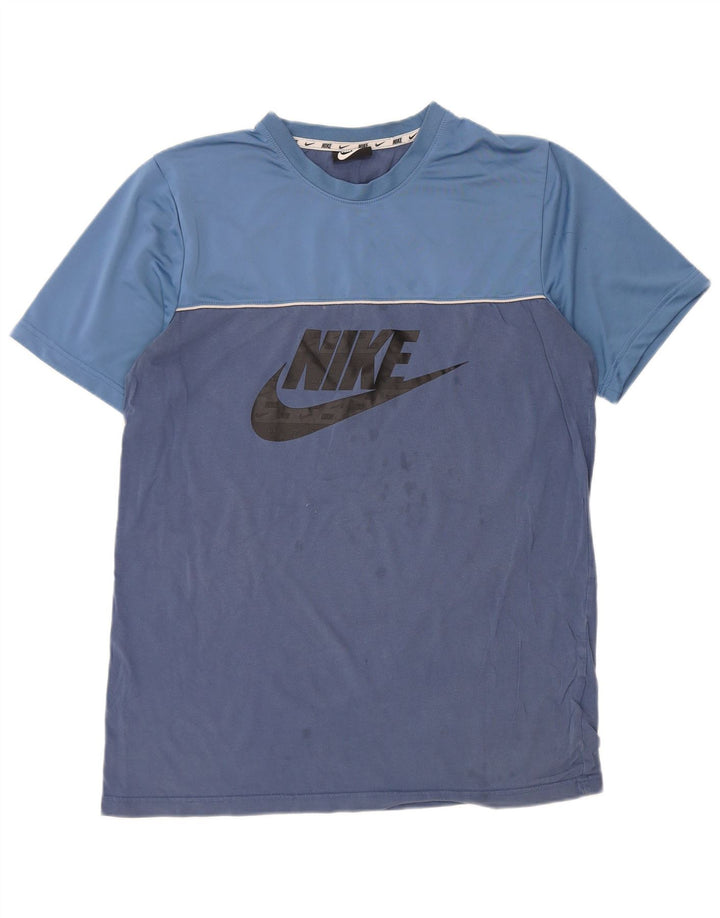 Tricou grafic pentru bărbați NIKE Top mare, albastru, bumbac color bloc