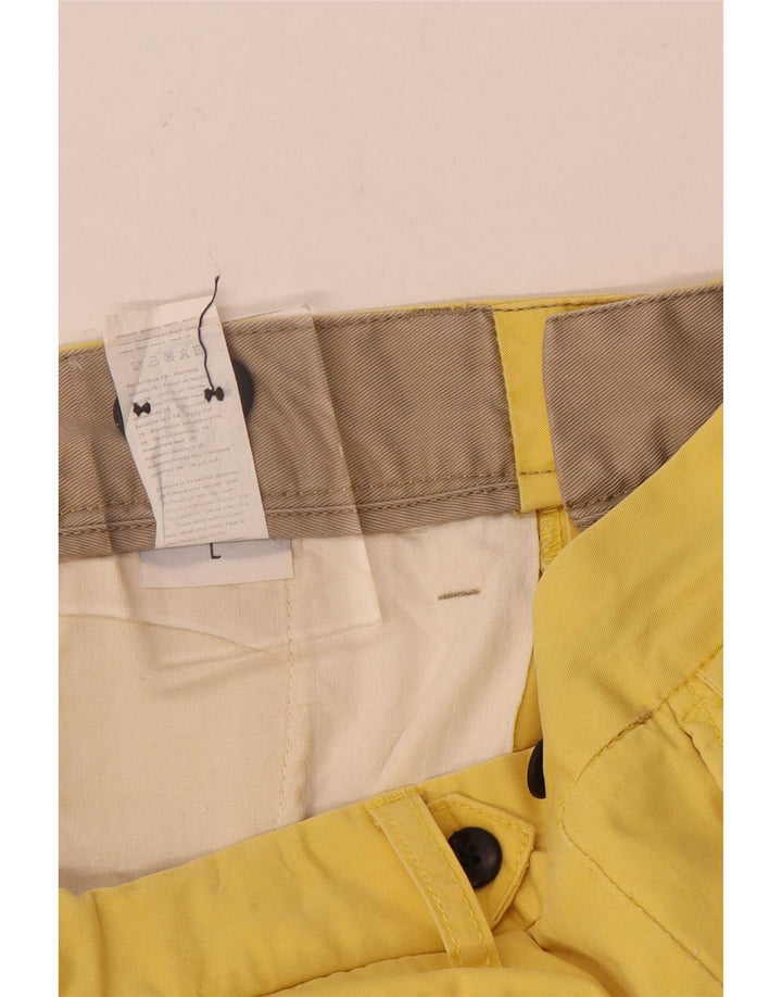 Pantaloni scurți chino vintage pentru bărbați mari W34 bumbac galben