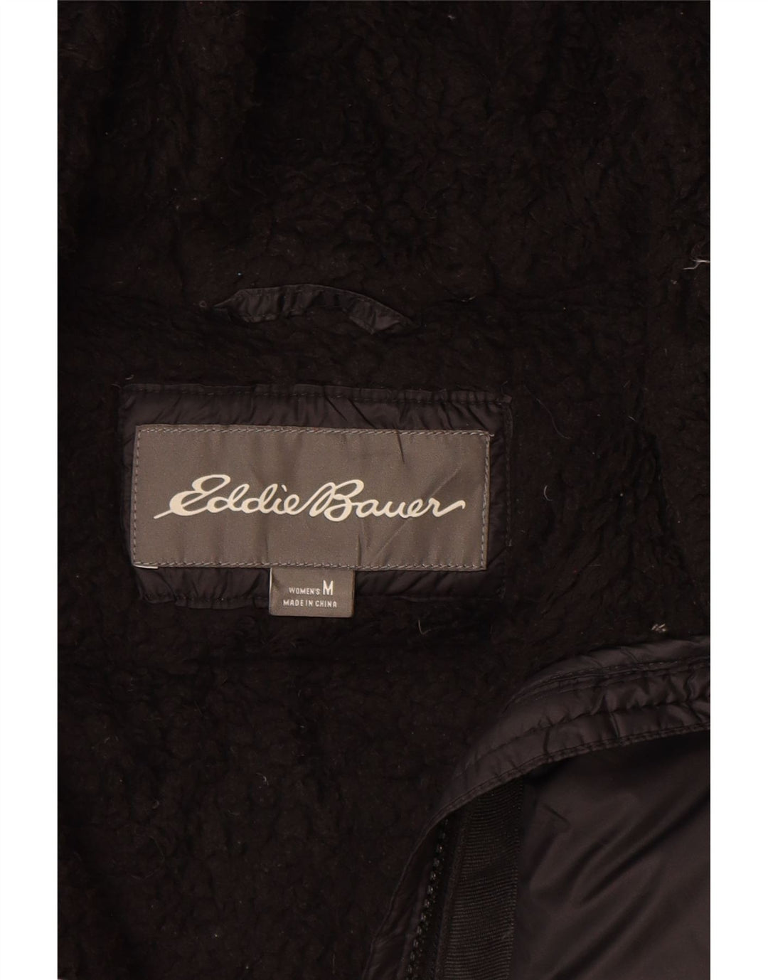 Jachetă căptușită cu glugă pentru femei Eddie Bauer UK 14 Nylon mediu negru