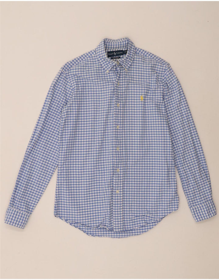 Cămașă personalizată pentru bărbați Ralph Lauren, din bumbac, albastru Gingham