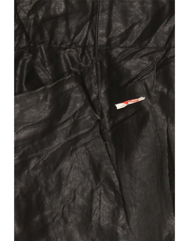 Fusta mini din piele artificială Zara pentru femei Mic W26 Poliuretan negru