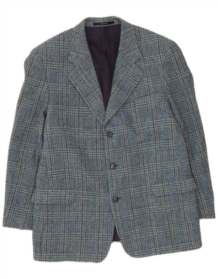 WESTBURY Jachetă pentru bărbați cu 3 nasturi UK 54 2XL Blue Houndstooth Lână