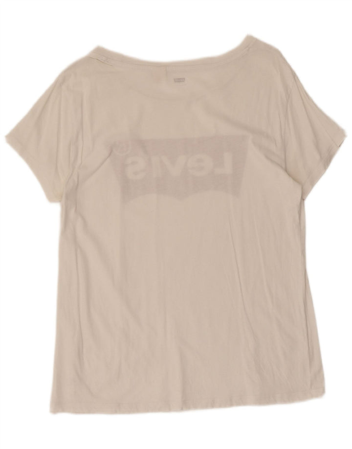 LEVI'S Womens Graphic T-Shirt Top UK 14 Large White