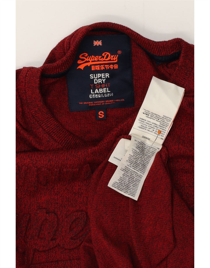 Tricou grafic pentru bărbați SUPERDRY Top mic din bumbac cu pete burgundy