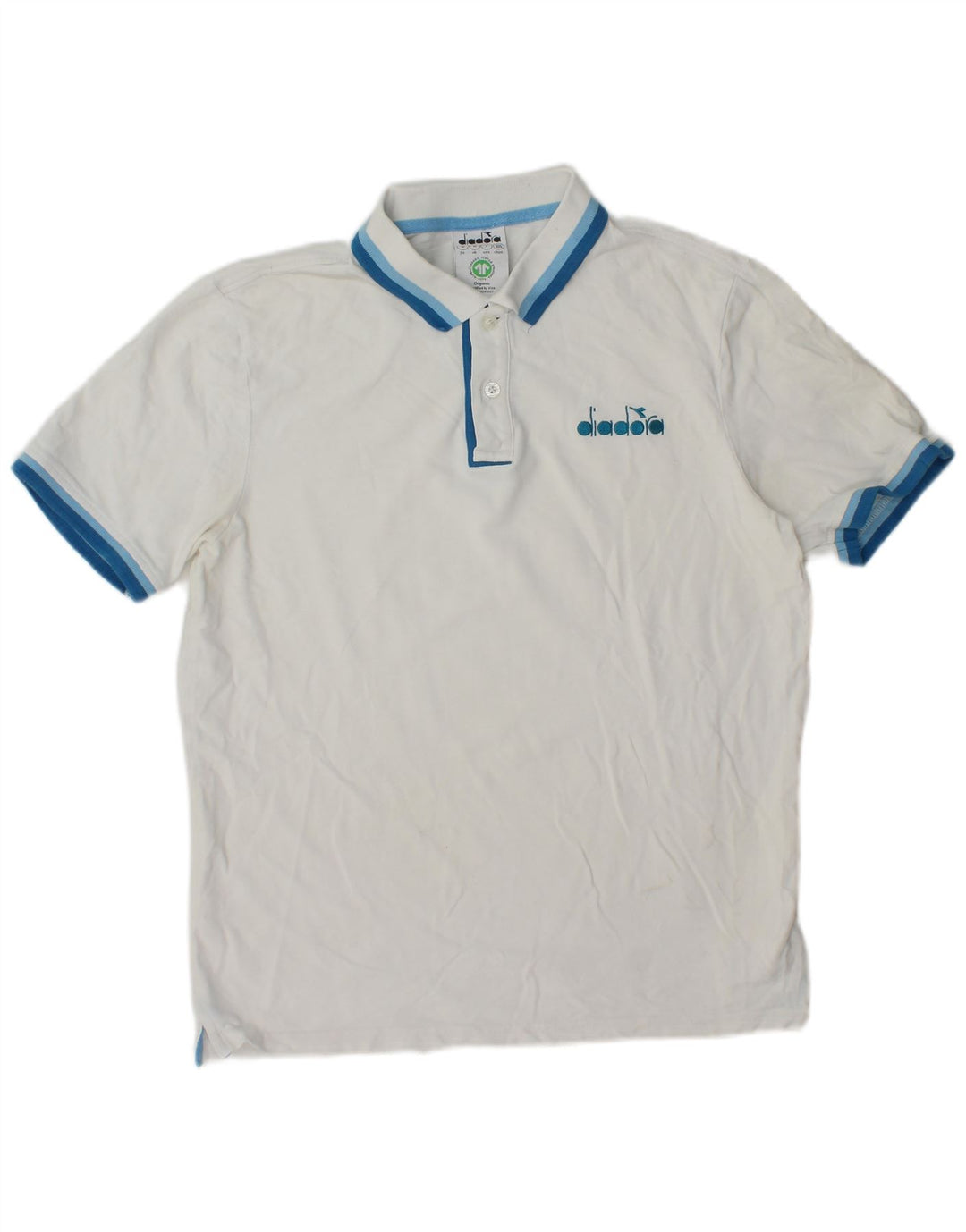 Tricou polo pentru bărbați Diadora, bumbac cu dungi albe medii