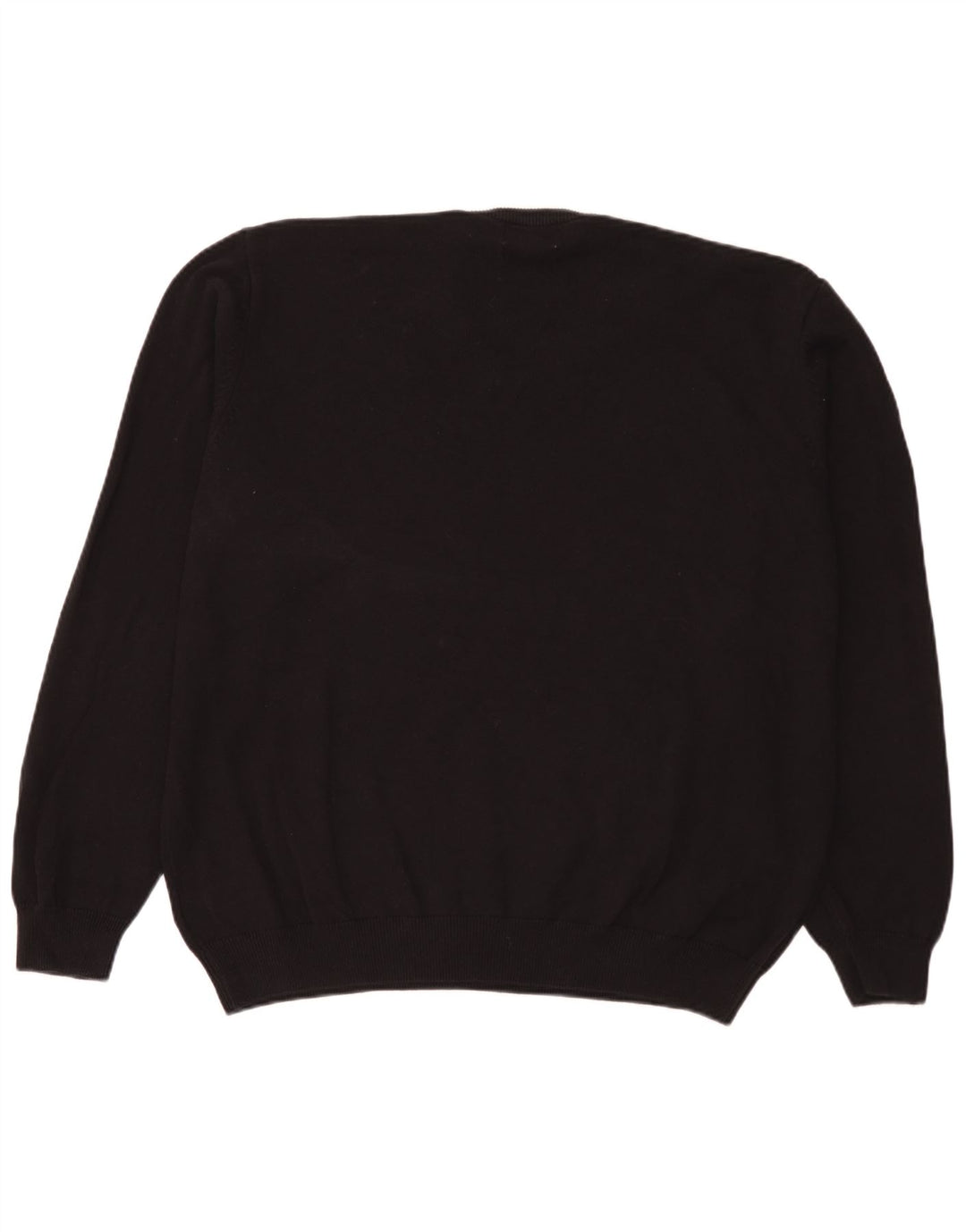 Pulover cu decolteu în V pentru bărbați Marks & Spencer, bumbac negru 3XL