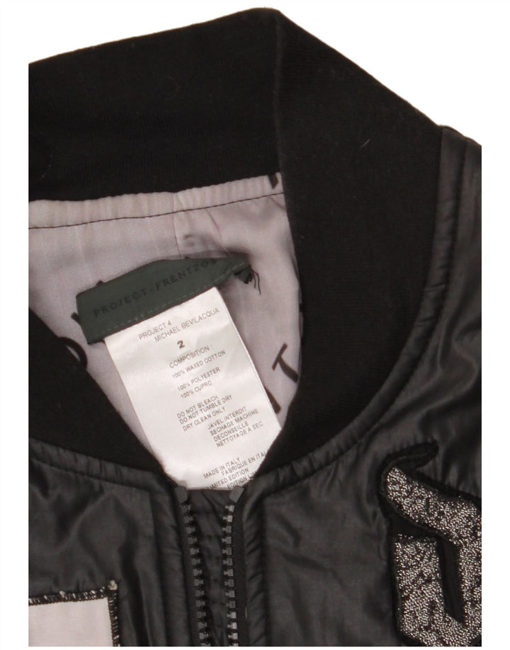 Jachetă vintage pentru bărbați Bomber Graphic Waxed UK 38 Medium Black Patchwork