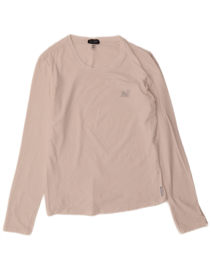 Armani Jeans Top pentru femei cu mânecă lungă UK 12 Medium White