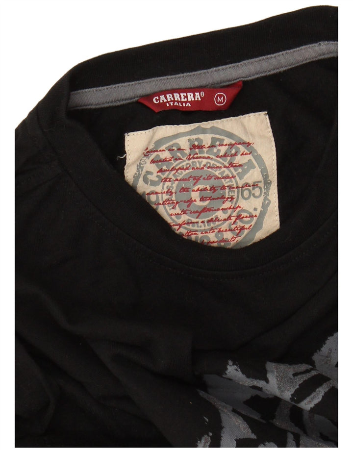 CARRERA Top grafic pentru bărbați cu mânecă lungă, mediu negru
