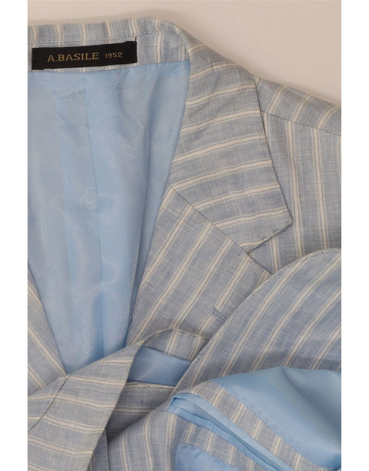 Jachetă pentru bărbați A.Basile, cu 3 nasturi, IT 50, lenjerie mare cu dungi albastre