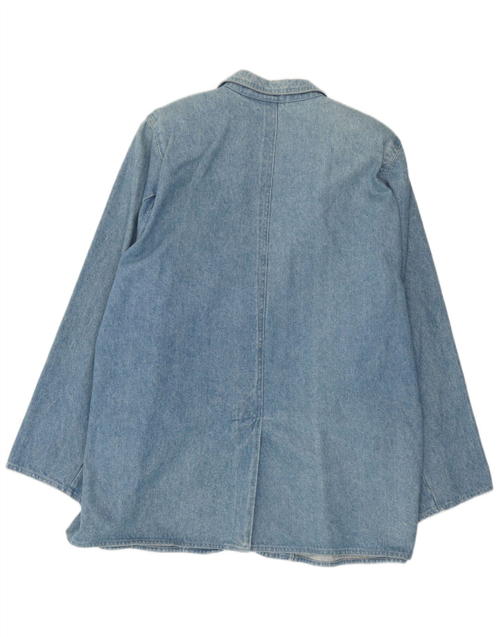 Jachetă vintage pentru femei din denim cu 2 nasturi, UK 18 XL, albastru