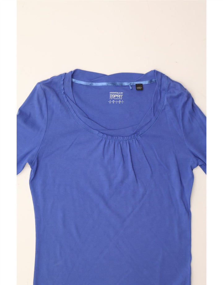 ESPRIT Womens Top Long Sleeve UK 12 Medium Navy Blue Cotton Vintage Esprit and Second-Hand Esprit from Messina Hembry 