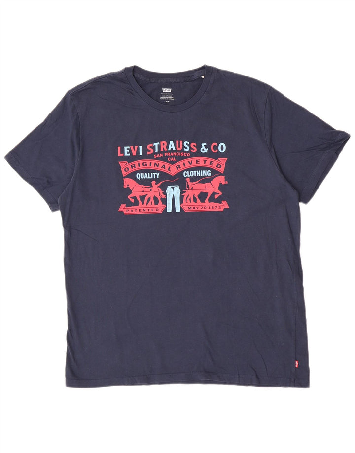 Tricou grafic pentru bărbați Levi's Top mare din bumbac bleumarin