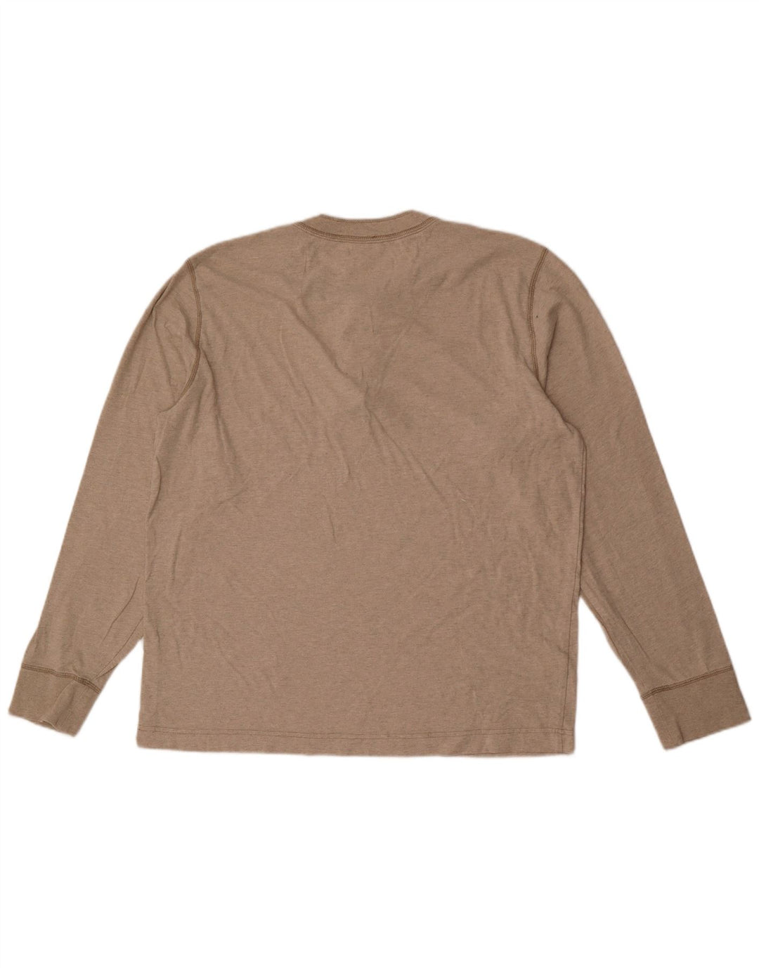 Eddie Bauer Top pentru bărbați cu mânecă lungă mare, bej, bumbac
