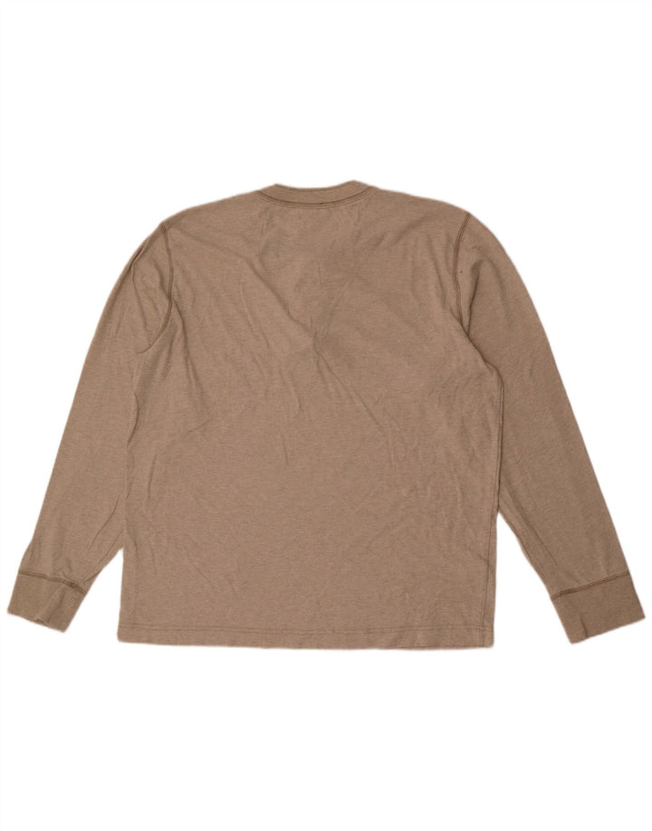 Eddie Bauer Top pentru bărbați cu mânecă lungă mare, bej, bumbac