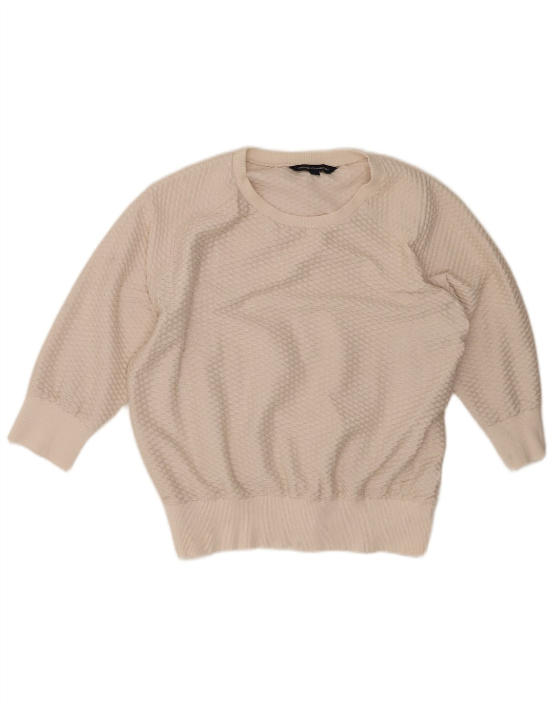FRENCH CONNECTION Womens Crew Neck Jumper Sweater UK 16 Large Off White