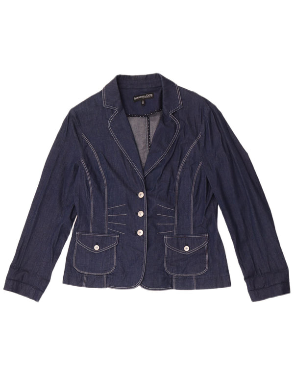 Jachetă blazer din denim cu 3 nasturi Conrad pentru femei US 8 Medium Bleumarin