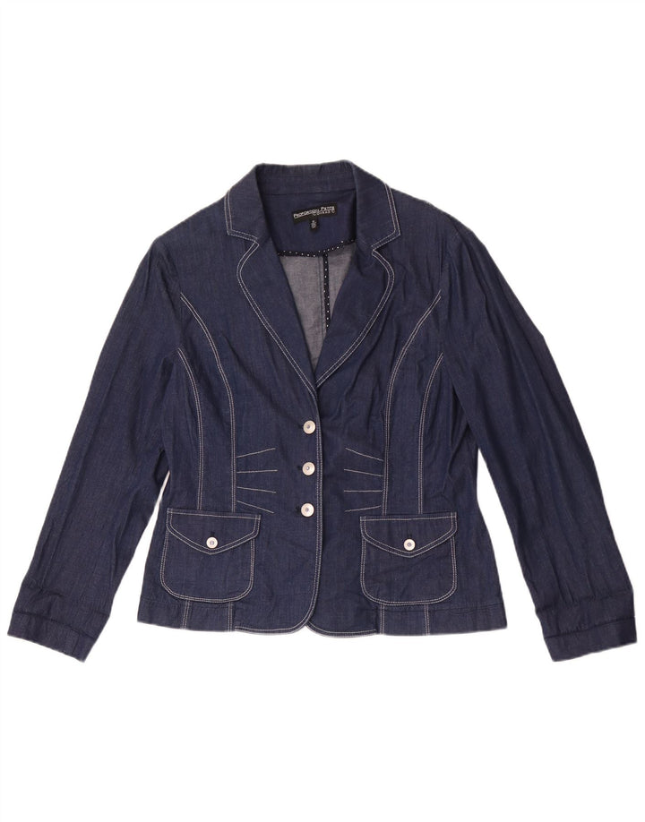 Jachetă blazer din denim cu 3 nasturi Conrad pentru femei US 8 Medium Bleumarin