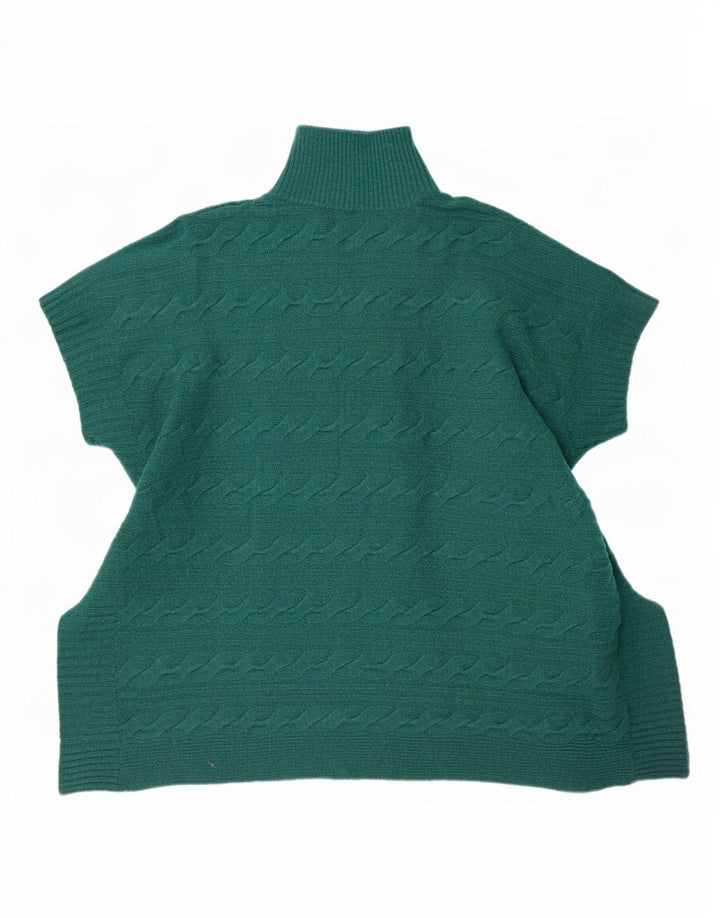 Pulover Poncho Cardigan pentru femei White Stuff Lână de miel cu pături verde mărime