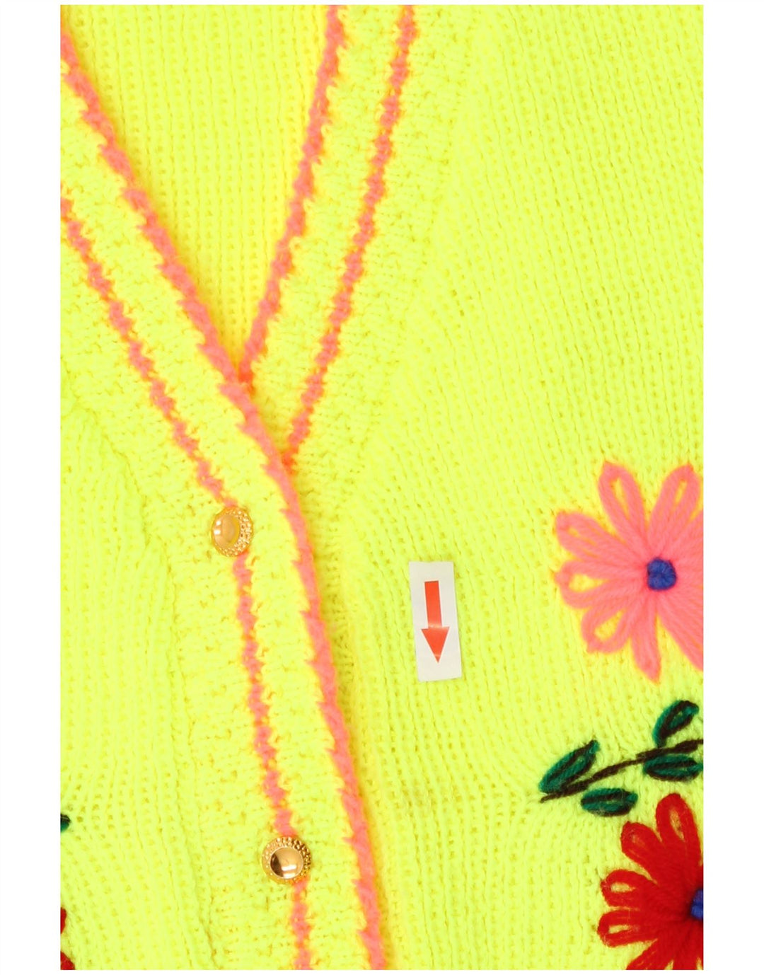 Pulover Cardigan Vintage pentru Damă UK 14 Medium Verde Floral