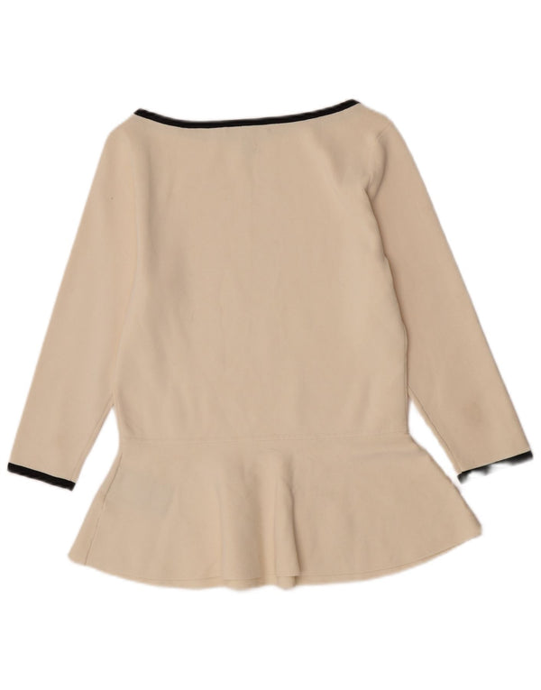 Bluză pentru femei Ralph Lauren, cu mâneci 3/4, UK 14, mare, din viscoză albă